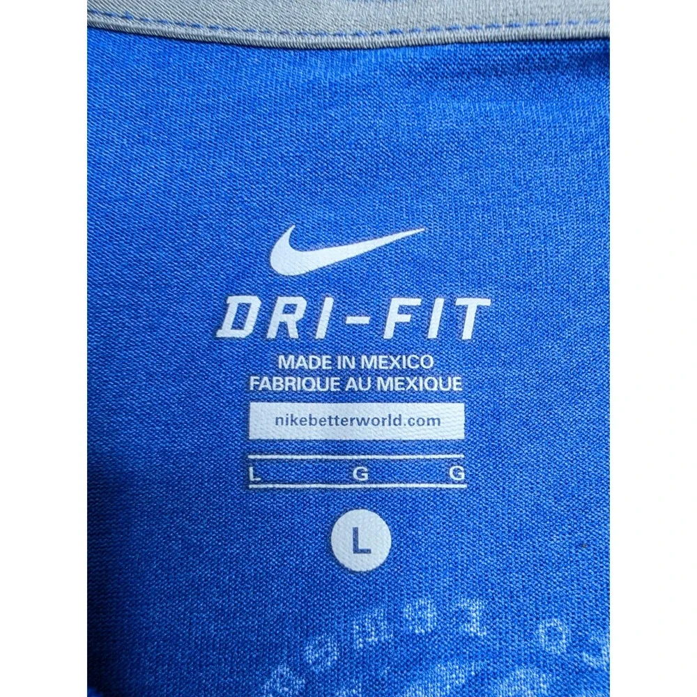 Nike Dri-Fit Shirt Womens Large Wear Blue: Run To Remember Graphic Performance
